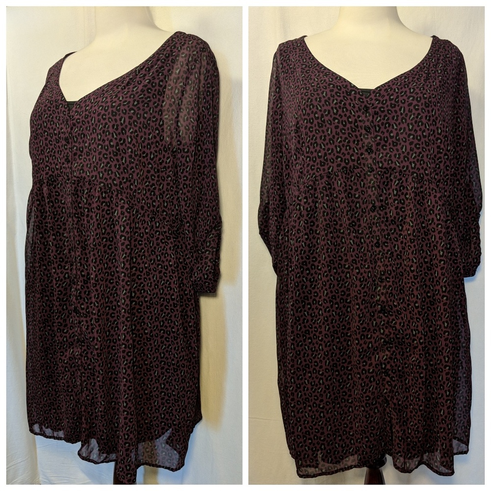 Torrid 2 Piece Purple Leopard Print Dress